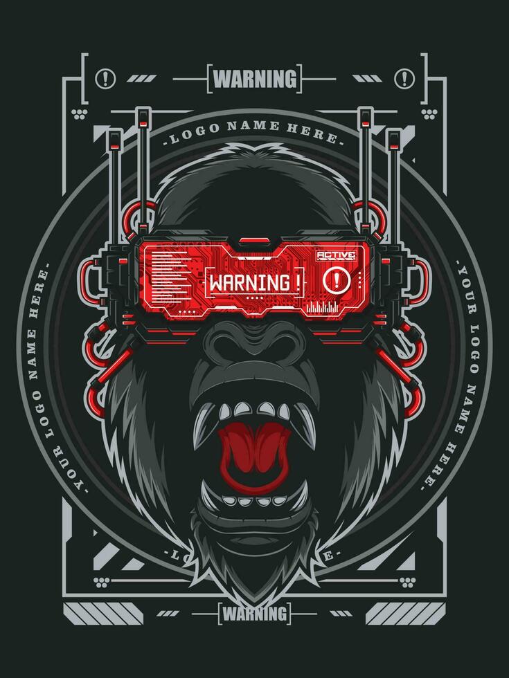 Angry gorilla head vector illustration