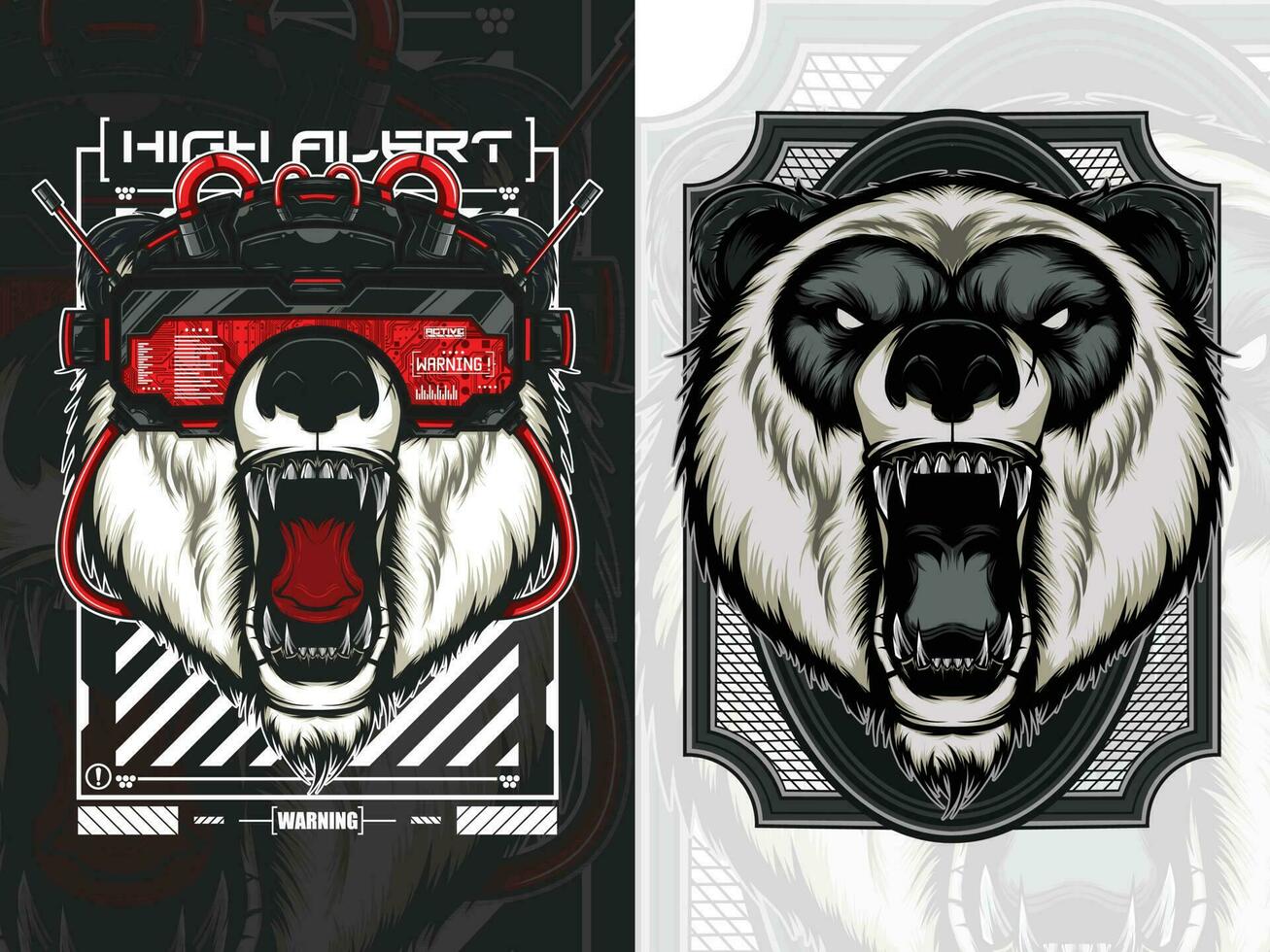 Panda head mascot vector illustration