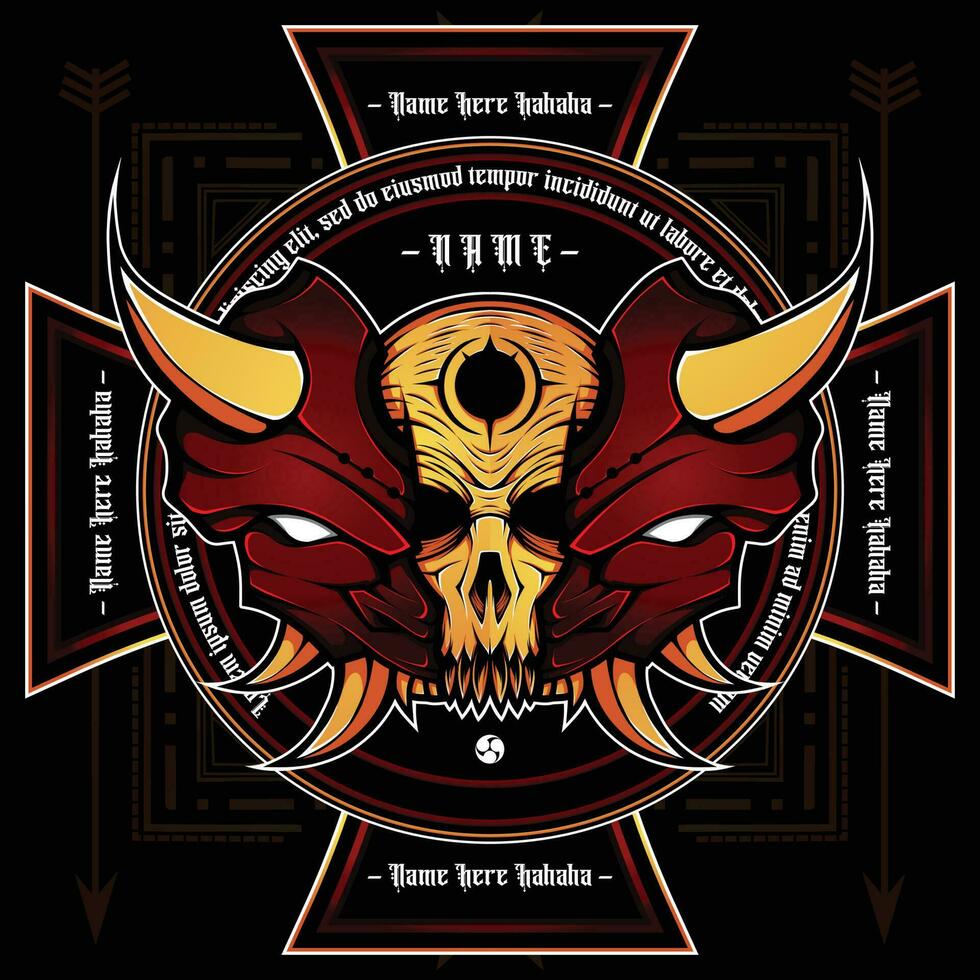 Oni demon mask logo vector