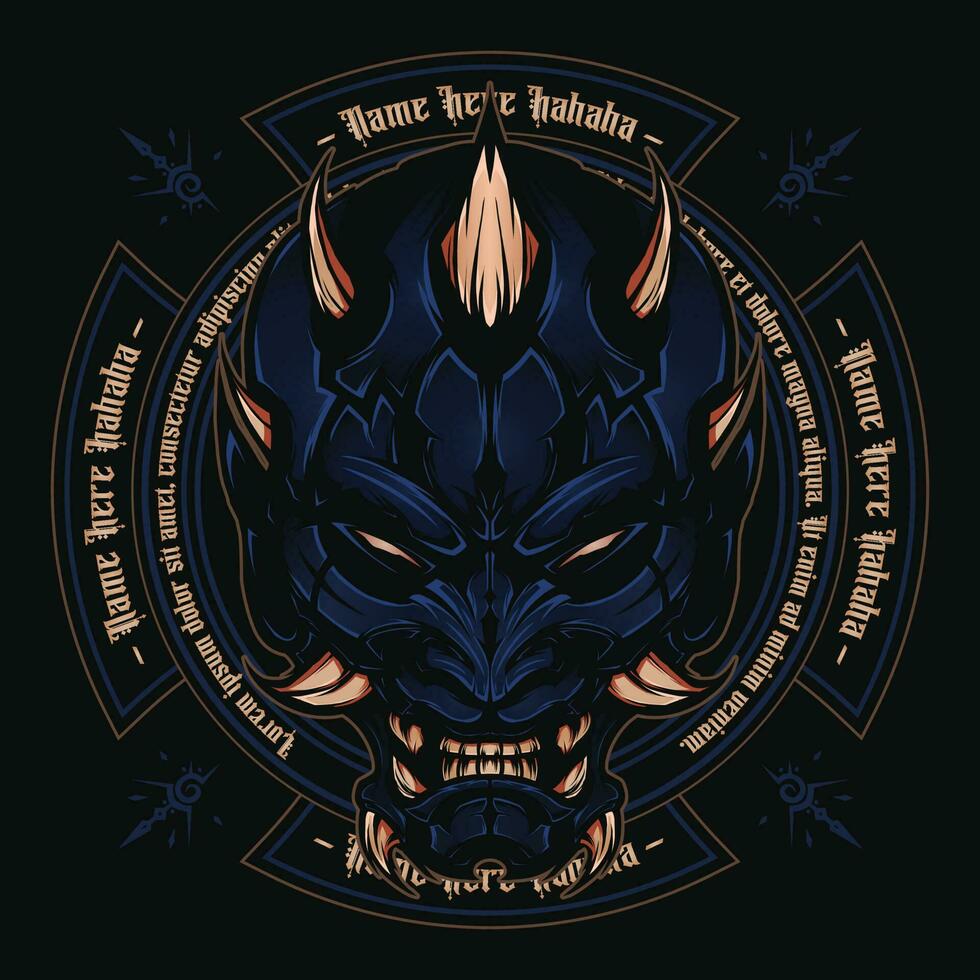 Demon head logo vector illustration