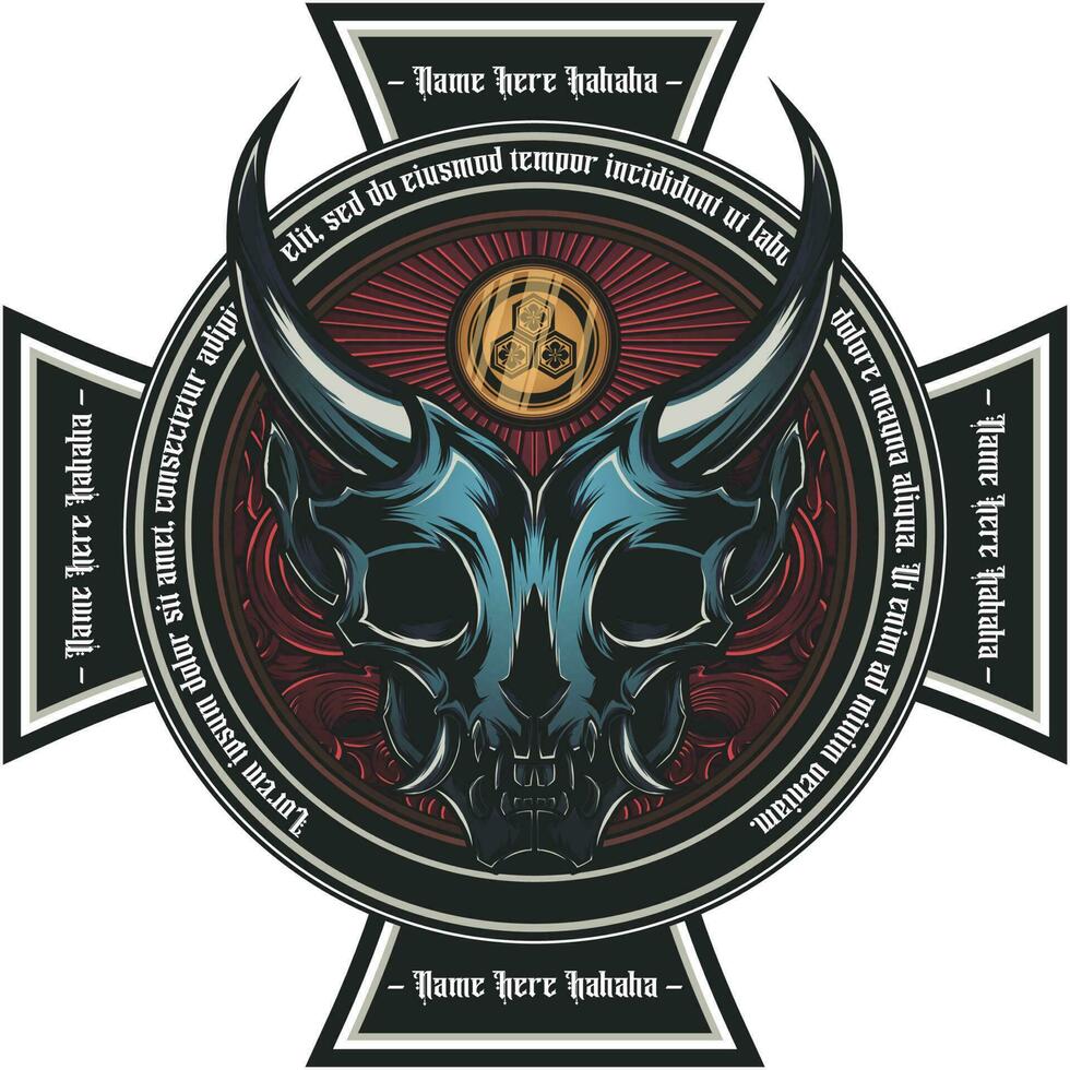 Onimusha mask logo vector illustration
