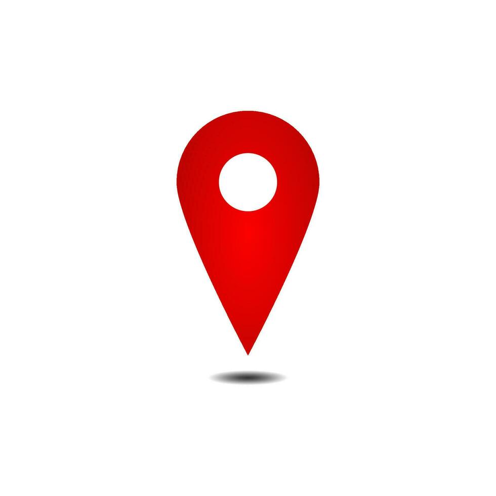 pin location pin icon. red map location pointer symbol isolated on white background vector