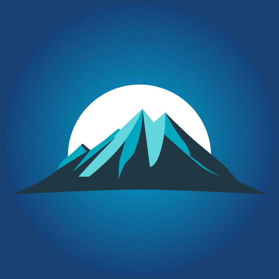 mountain logo vector, flat design logo icon silhouette design illustration isolated white background vector