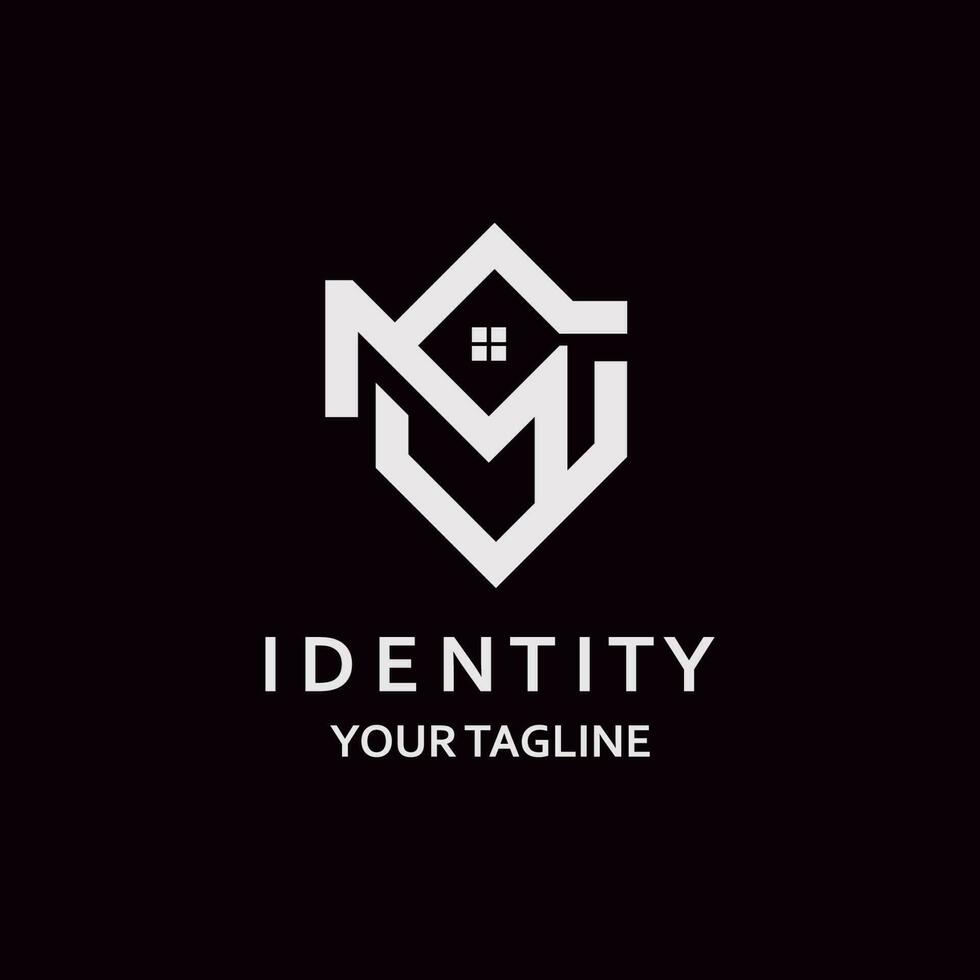 Letter MJ elegance logo with elegant home concept simple and minimalist graphic design vector