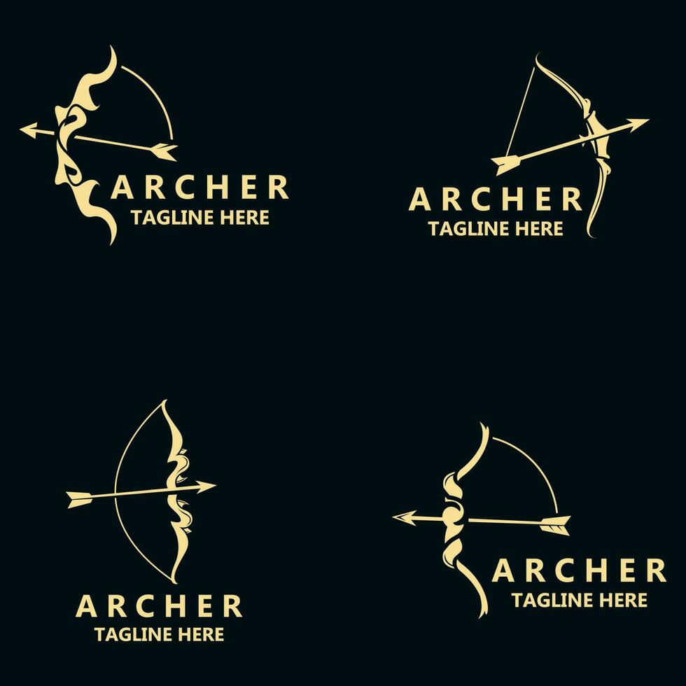 Crossbow logo image archery arrow vector, elegant modern simple icon design template vector