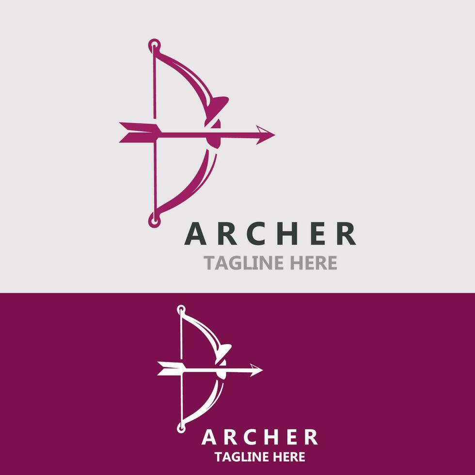 Crossbow logo image archery arrow vector, elegant modern simple icon design template vector