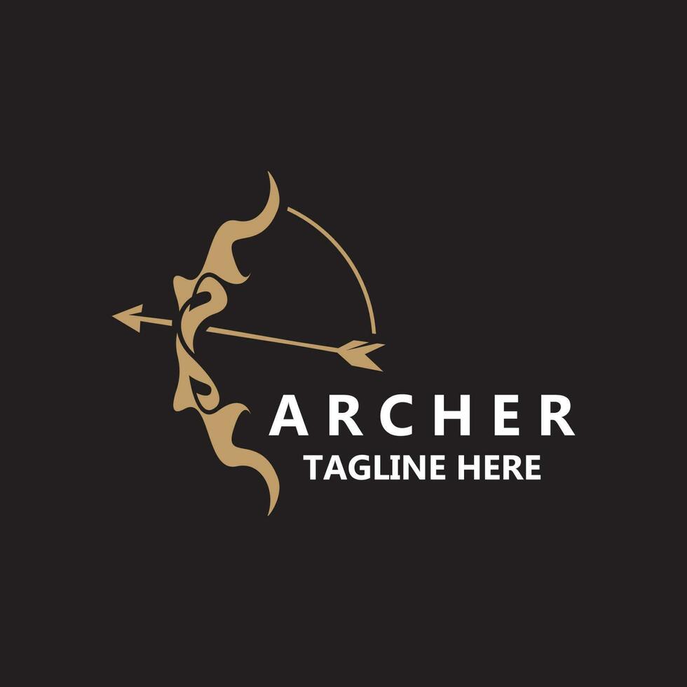 Crossbow logo image archery arrow vector, elegant modern simple icon design template vector
