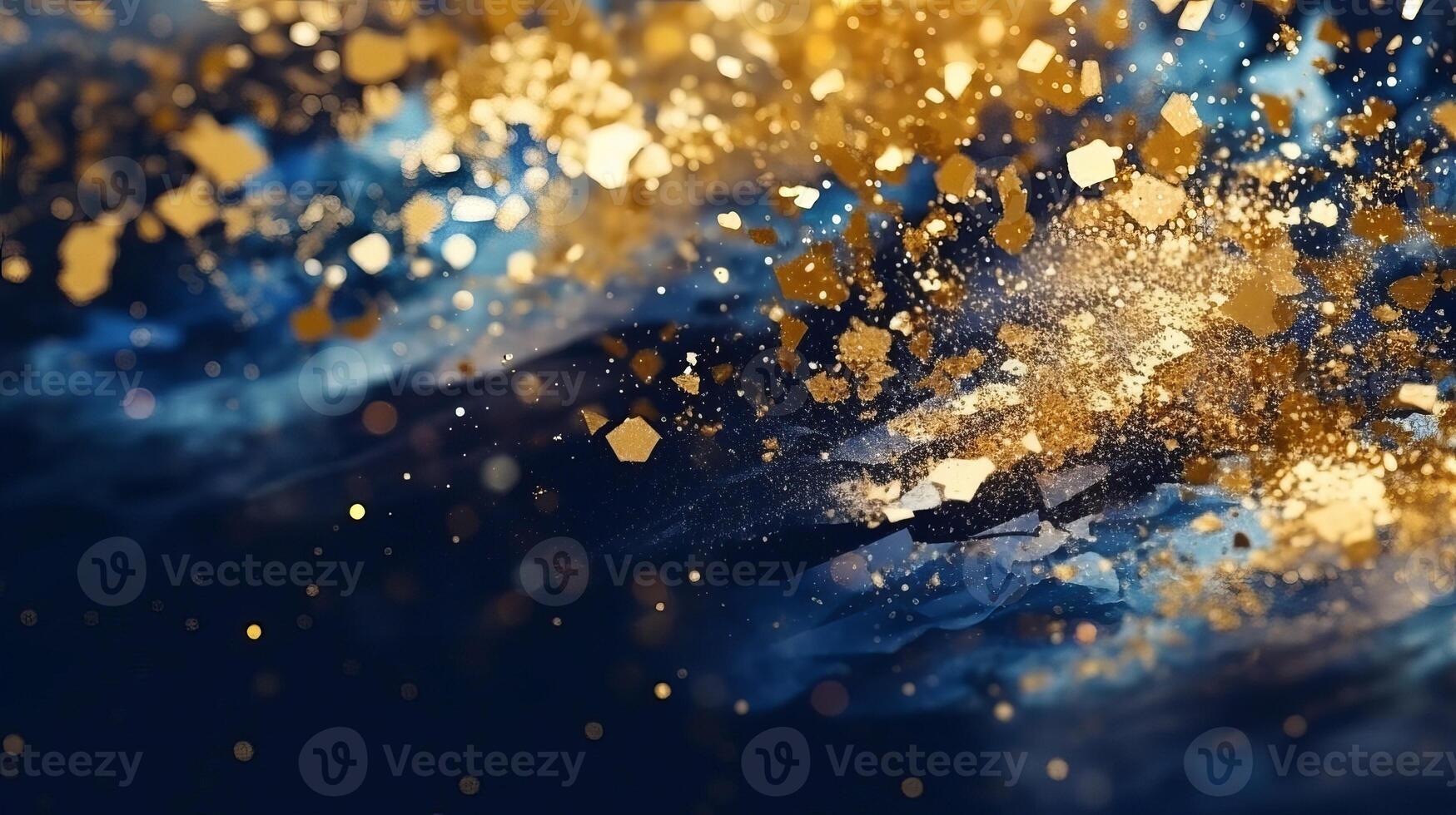 foundation of theoretical streak lights. blue, gold and dim. de centered. standard. photo