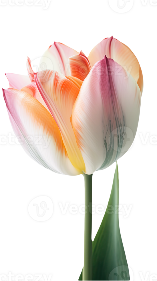 Beautiful Multicolor Tulip Flower on Background. . png