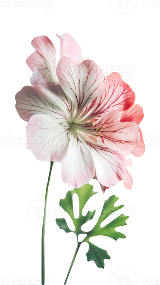 Beautiful Cranesbill Flower and Leaves on Background. . png