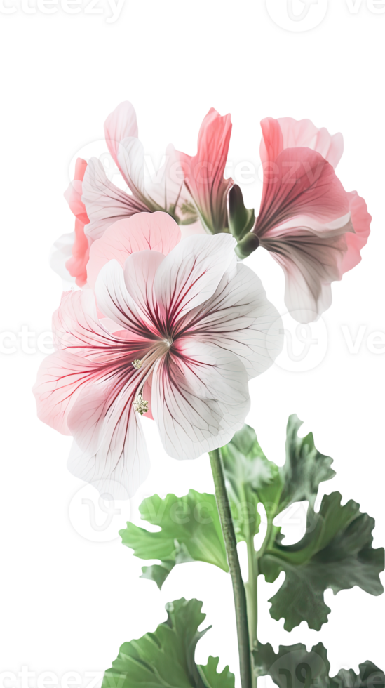 Stunning Image of Soft Pink Blossom Cranesbill Flower Plant, Closeup. . png