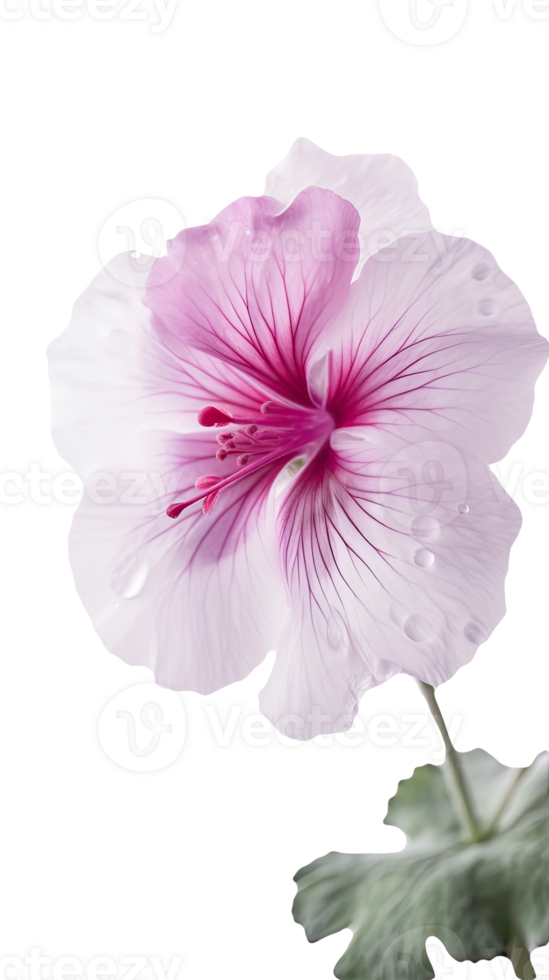 Stunning Image of Pink Geranios Flower with Water Drops. . png