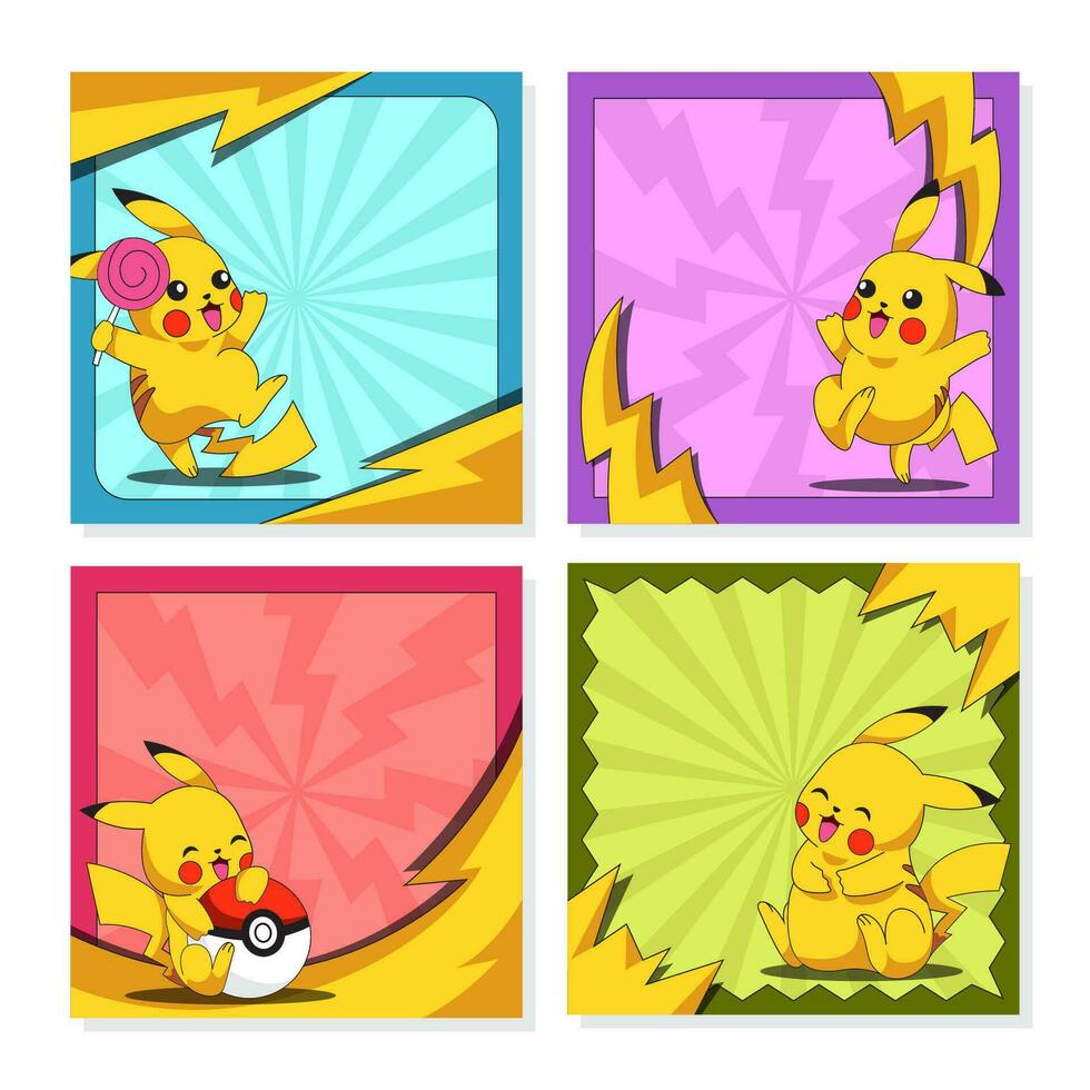 Cute Yellow Mouse Social Media Set vector