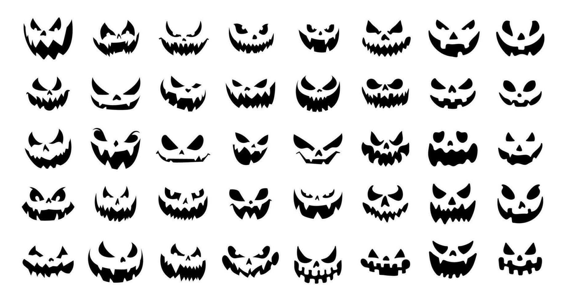 scary ghost face For carving pumpkins on Halloween night. vector