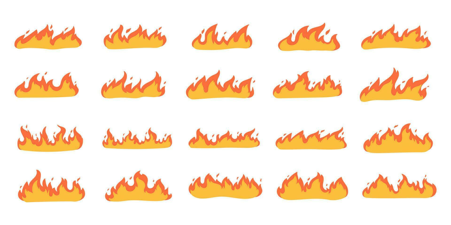 Cartoon fire effect. A yellow bonfire burns to heat. vector
