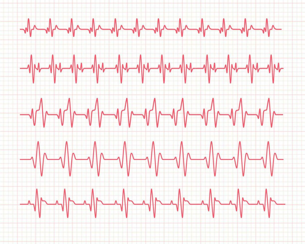 corazón ritmo grafico comprobación tu latido del corazón para diagnóstico vector