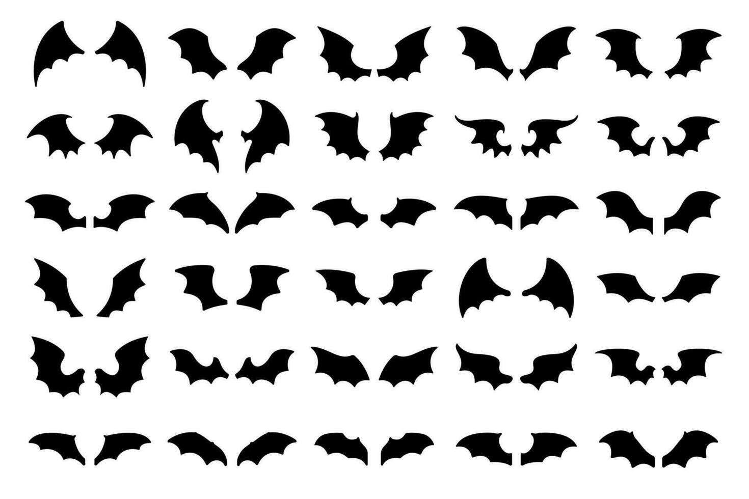 oscuro ala silueta mal diablo en el oscuridad de miedo murciélago alas en Víspera de Todos los Santos noche. vector