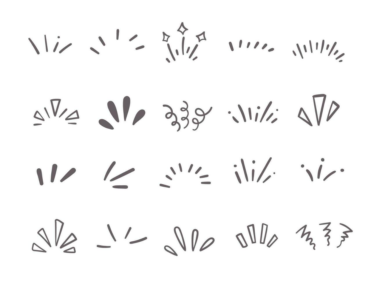 hand drawn cute curly lines expression cartoon movement vector