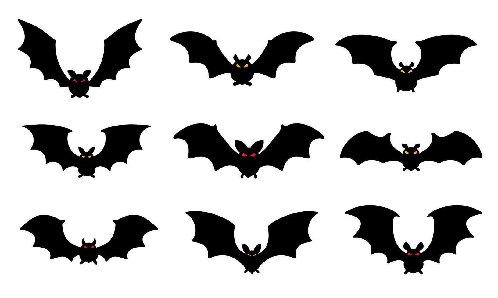 Bat silhouette with scary evil eyes. Vampire Victims on Halloween Night vector