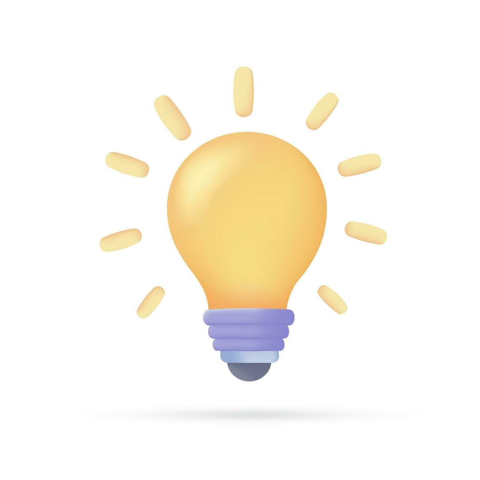3D light bulb. business idea concept creativity vector