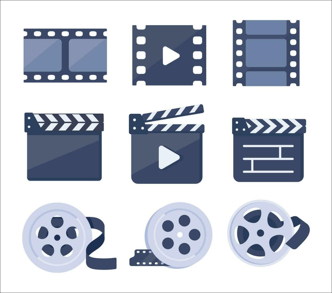 movie camera film for recording the performance old picture frame vector