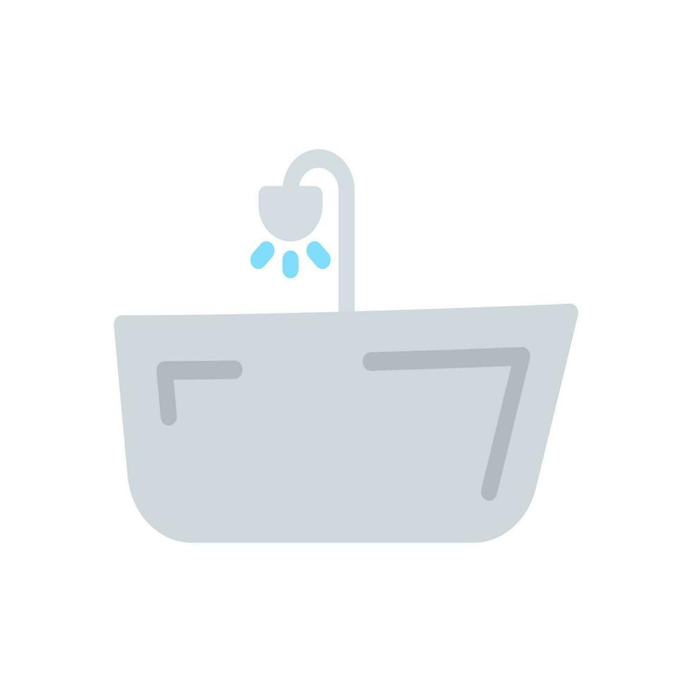 bañera icono plano estilo vector