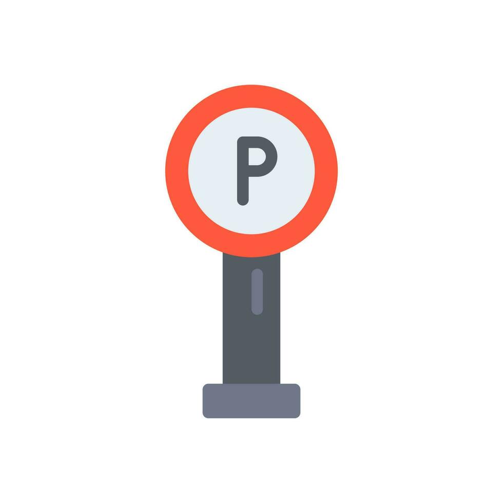 parking sign icon flat style vector