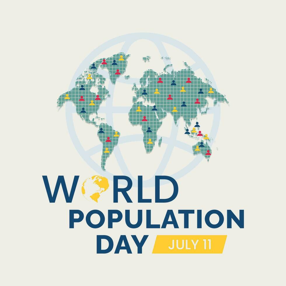 Vector world population day design illustration