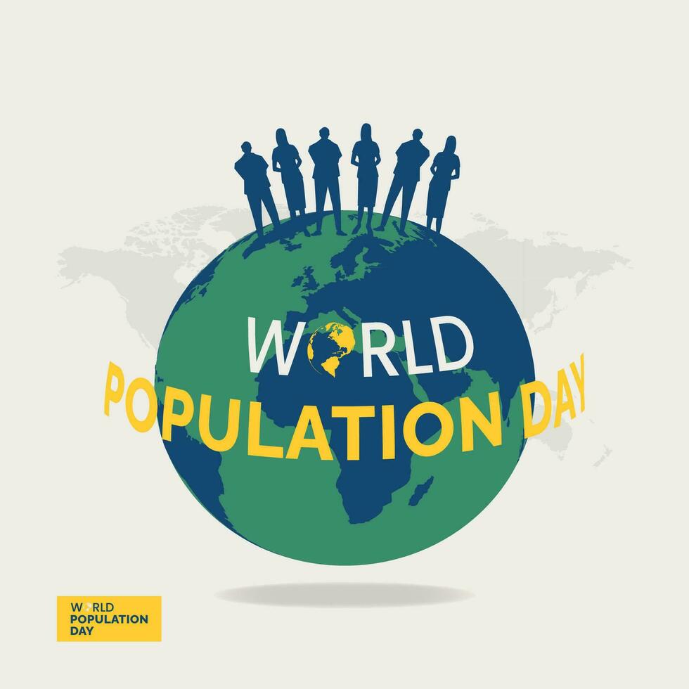 mundo población día póster diseño vector