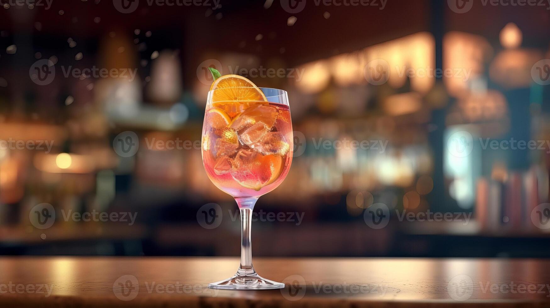 glass with cocktail at the bar. Creative resource, photo