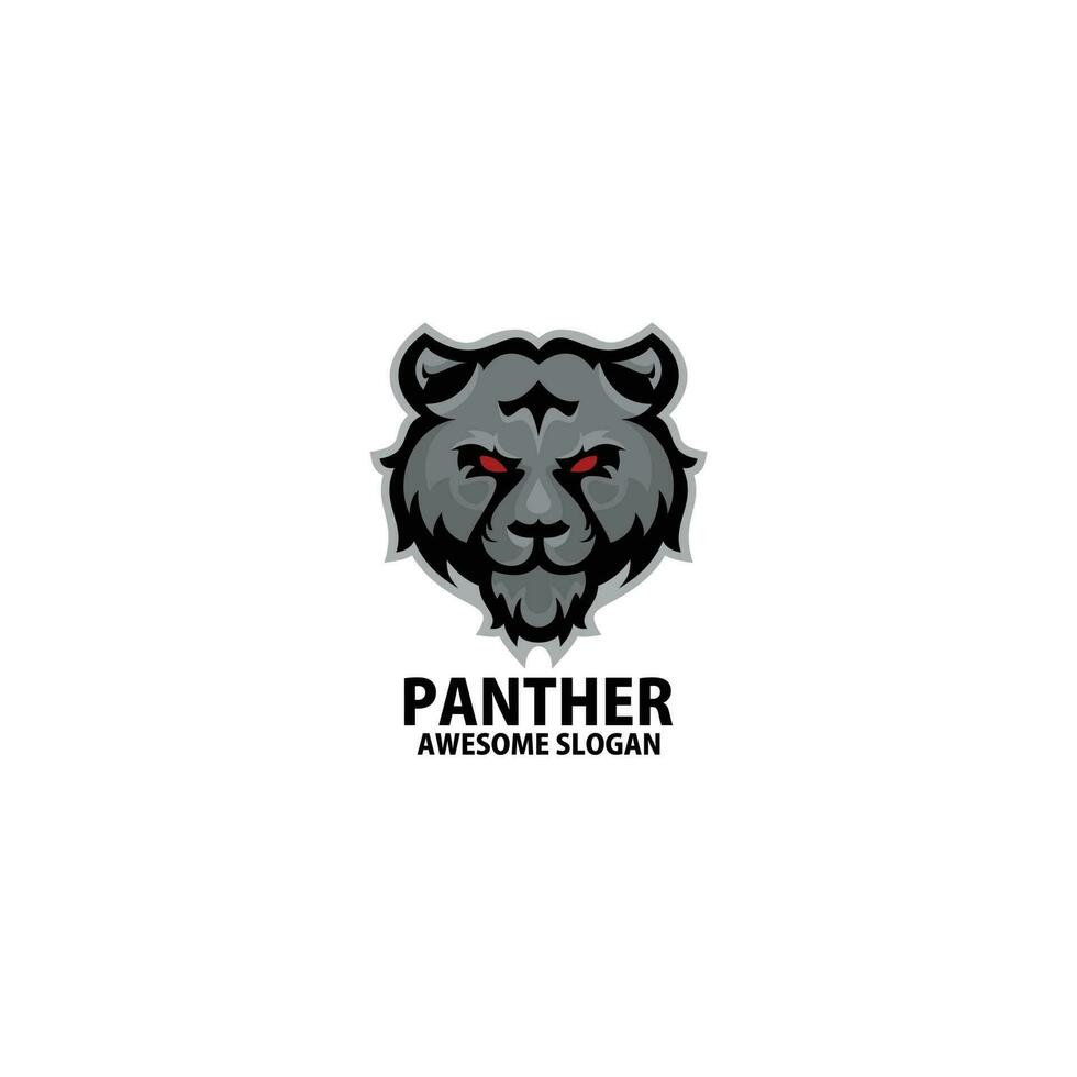 panther head logo gaming esport design vector