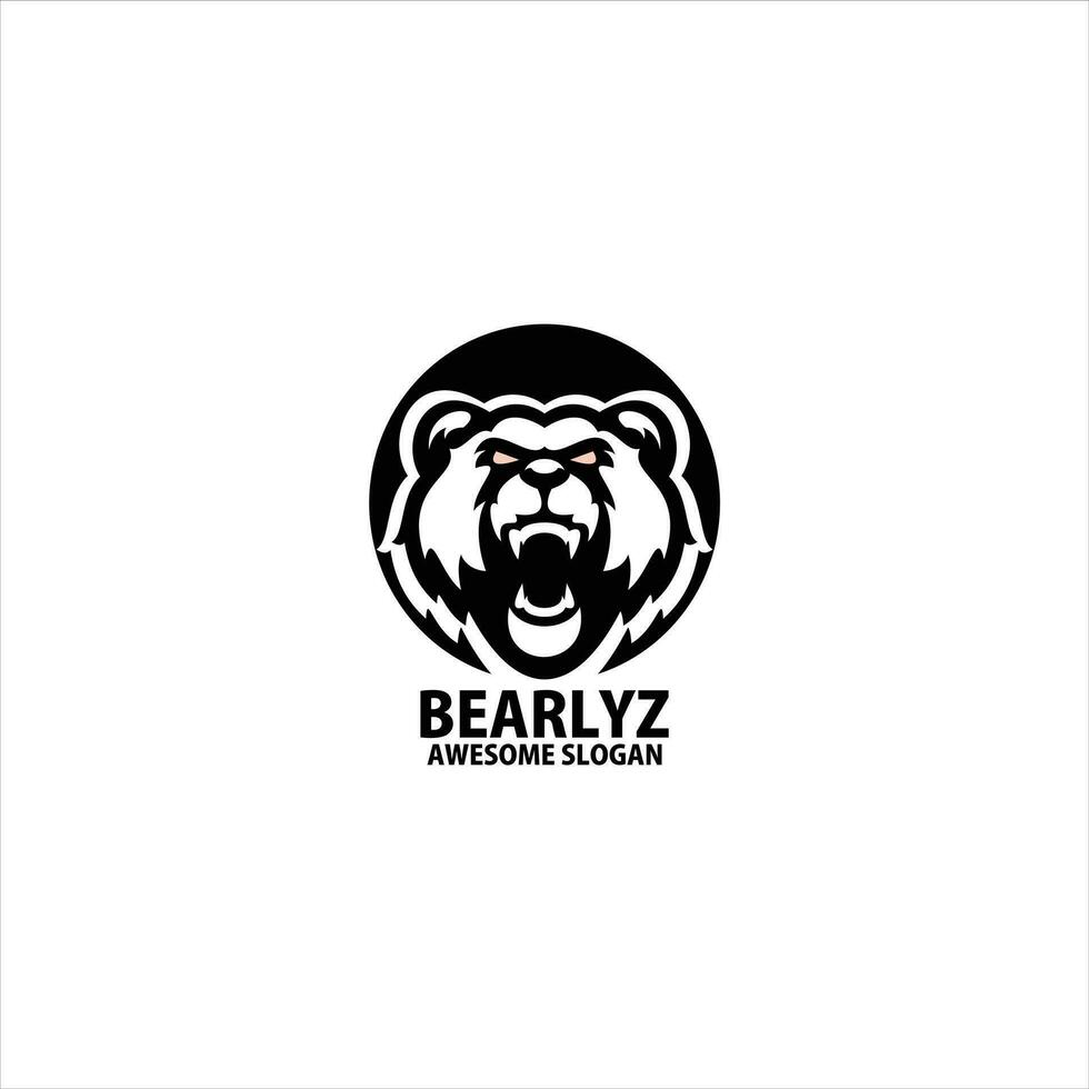 bear angry mascot logo design vector