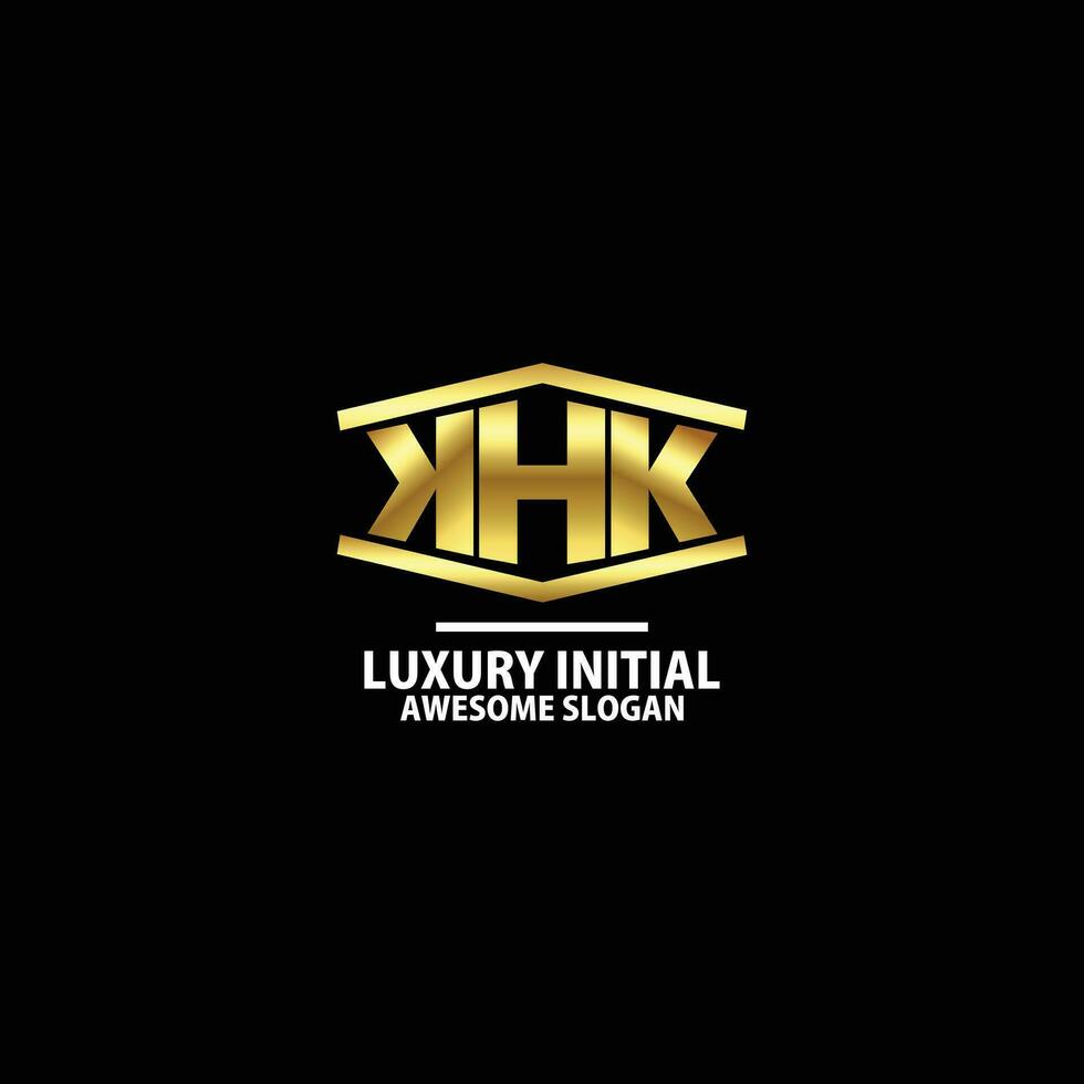 inicial k h k con real inmuebles diseño logo lujo color vector