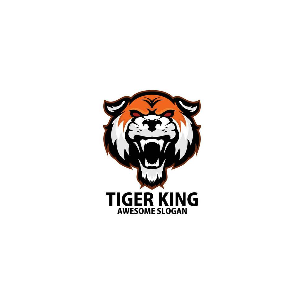 Tigre enojado logo juego de azar deporte diseño vector