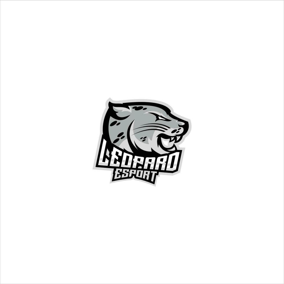 leopard head mascot design esport logo vector