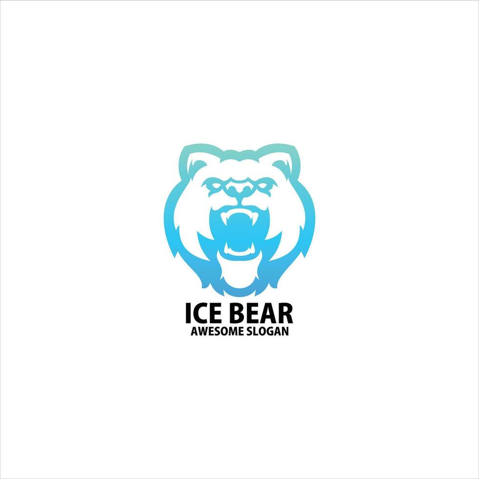 ice bear line art design logo vector