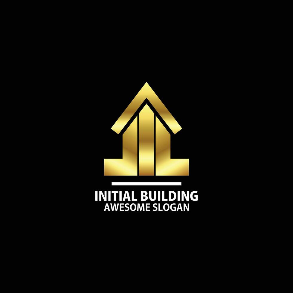 initial group l i l logo with luxury design real estate vector