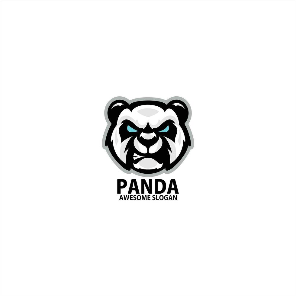 panda angry logo esport design vector