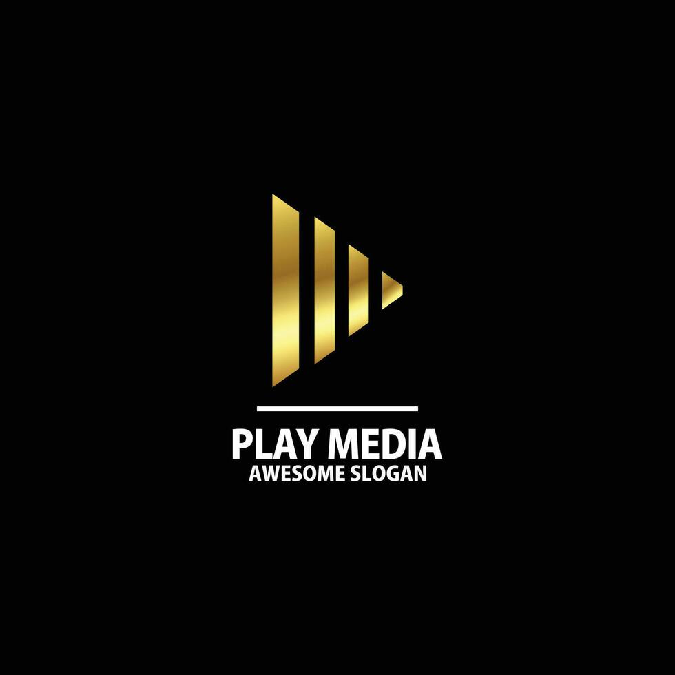 jugar medios de comunicación con lujo logo diseño vector