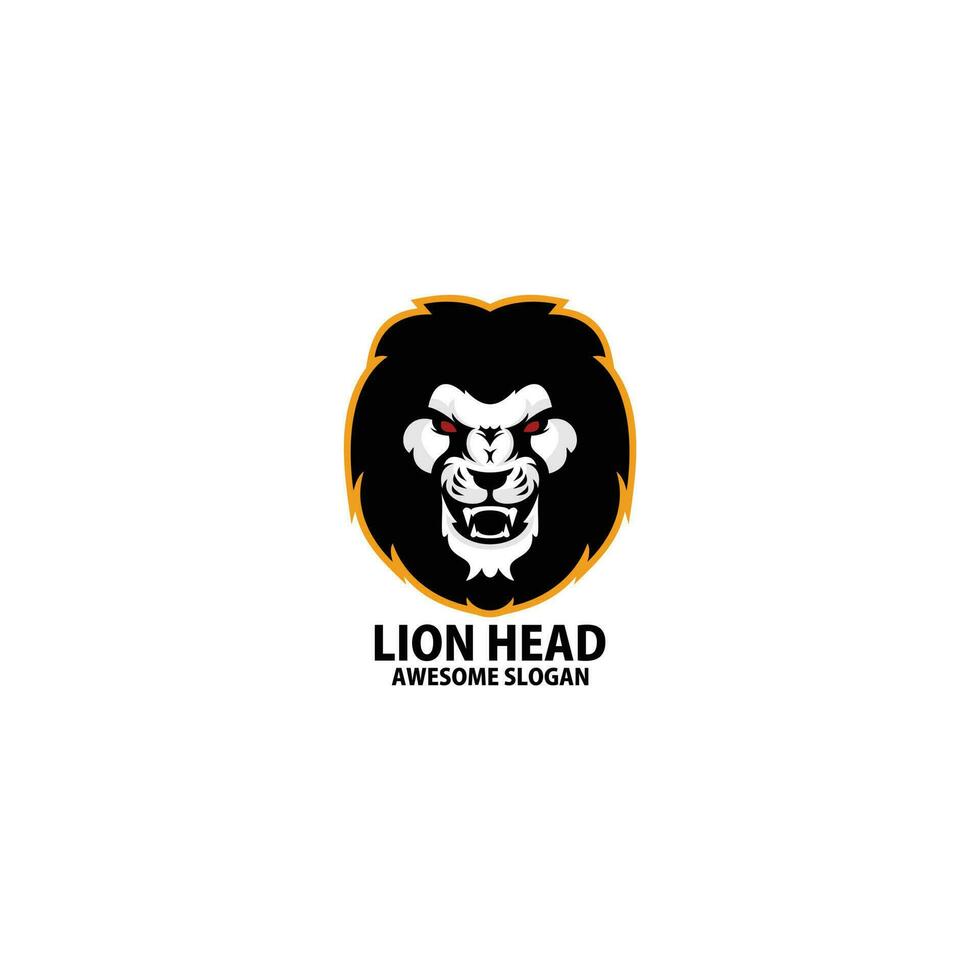 león cabeza logo diseño mascota vector