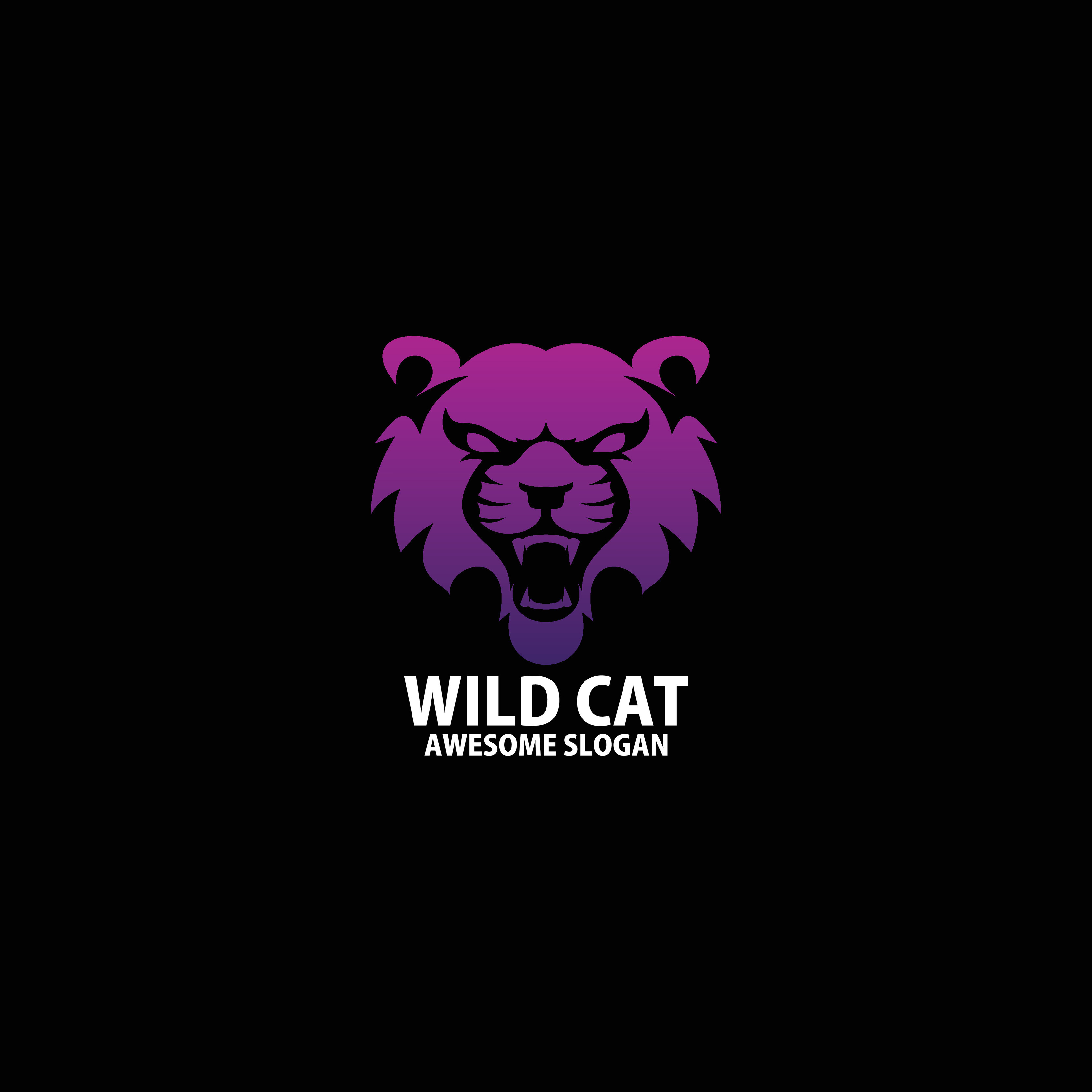 wild cat head logo design gradient color 24676475 Vector Art at Vecteezy