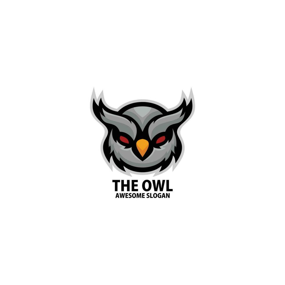 owl head logo gaming esport design vector