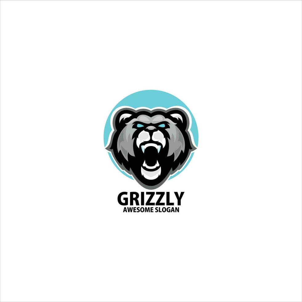 grizzly angry design gaming esport logo vector