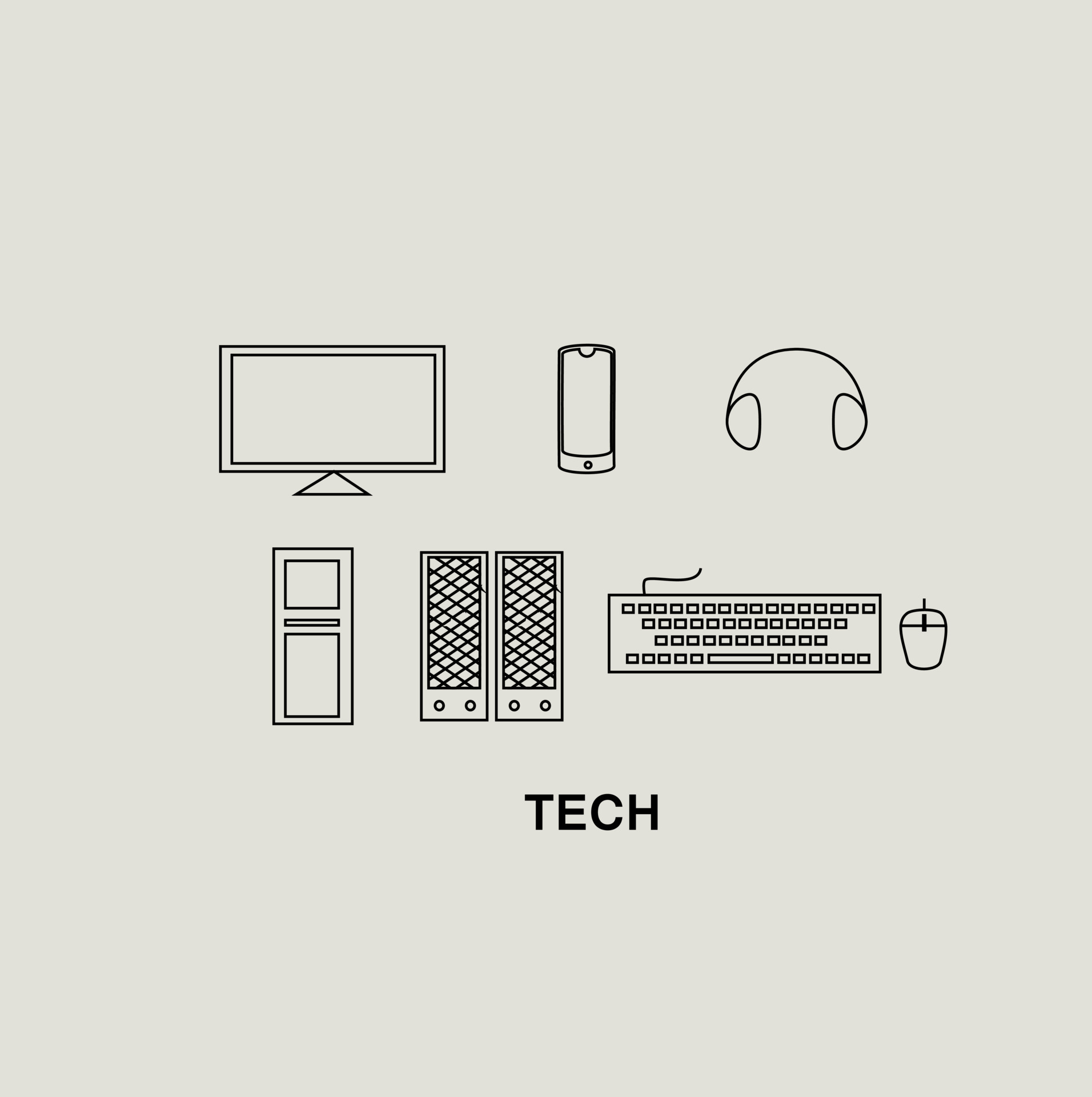 Technology icon set, outline style 24676525 Vector Art at Vecteezy
