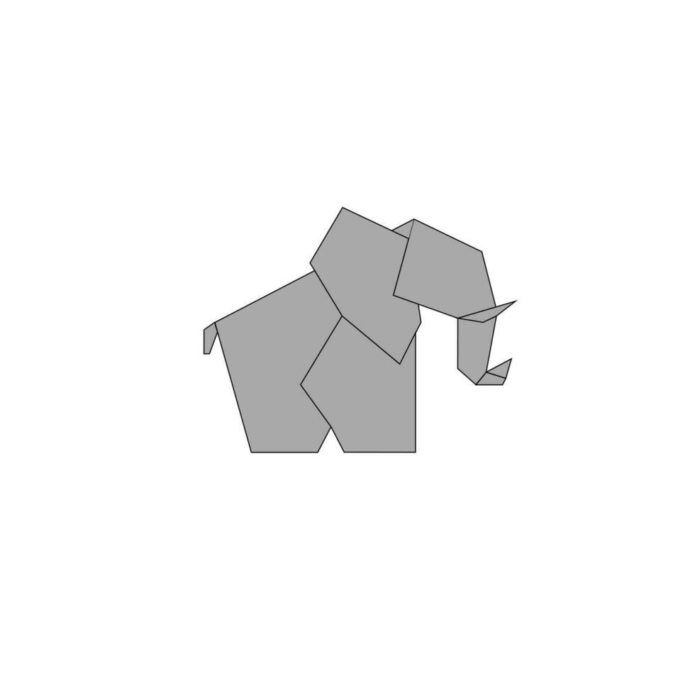 Vector illustration of Elephant Origami Design