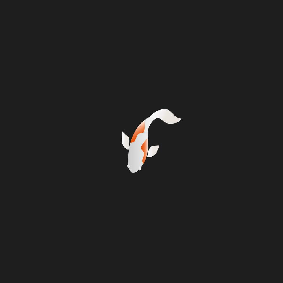 Artistic vector illustration of koi carps in two colors