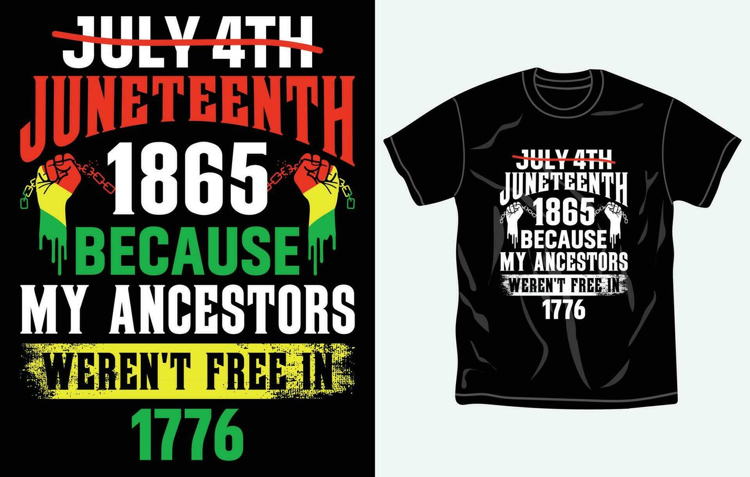 Juneteenth tshirt design and print template, Quotes, Typography design, June 19, African American shirt design, Fully editable vector template.