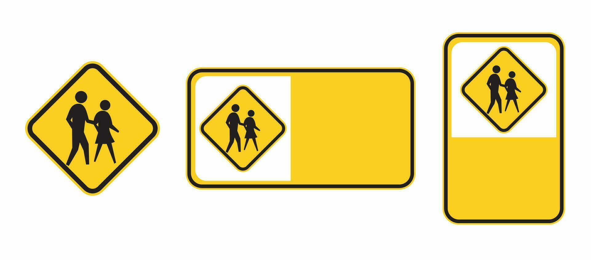 vector traffic sign people crossing the road