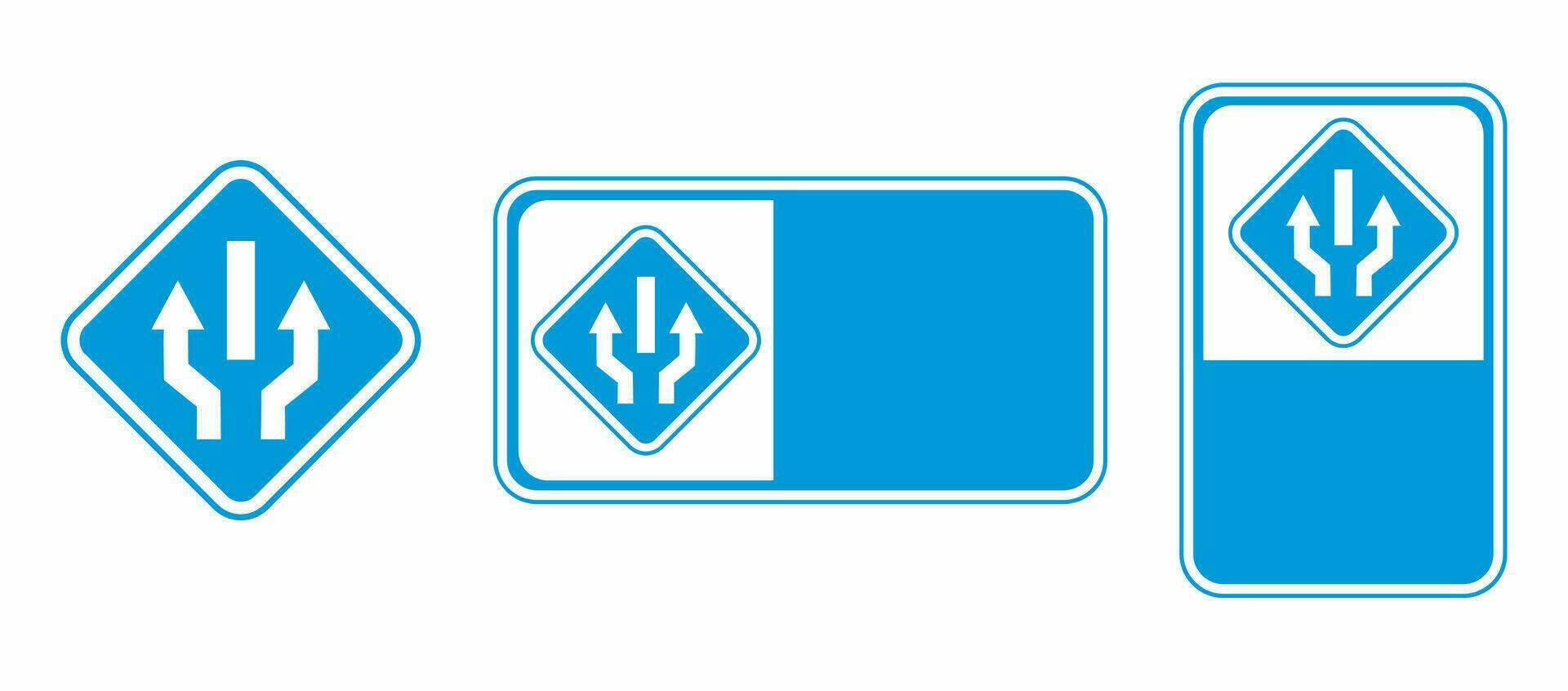 vector two way dividing traffic sign