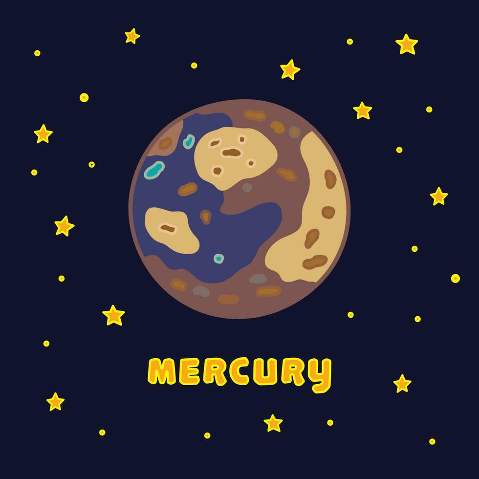 Vector illustration color children Mercury icon flat design illustration